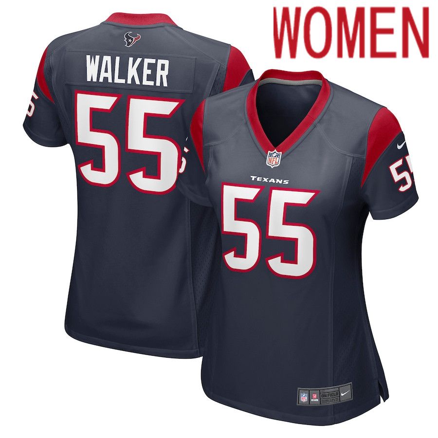Women Houston Texans #55 DeMarcus Walker Nike Navy Game Player NFL Jersey->women nfl jersey->Women Jersey